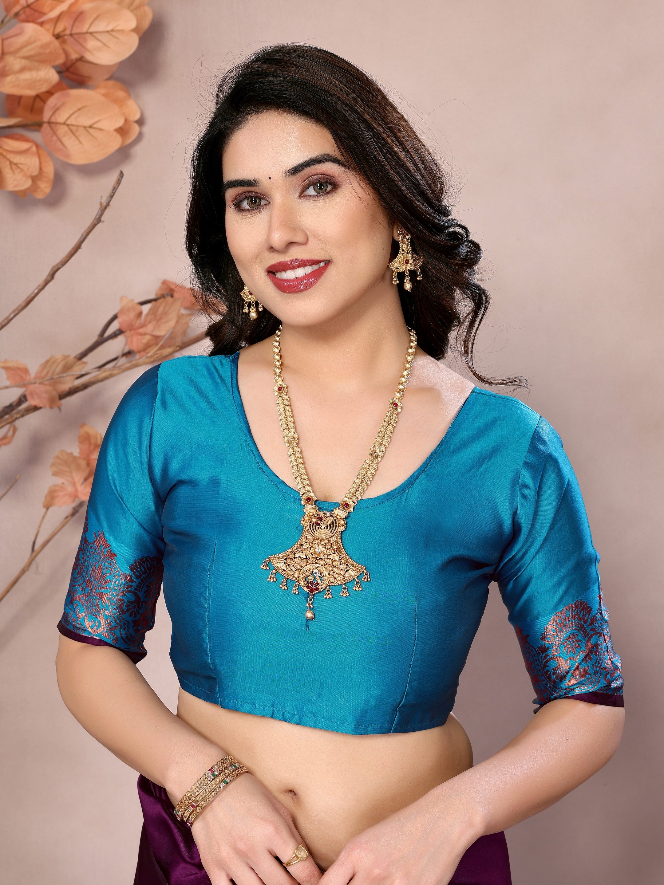 Vedant Vastram Soft Litchi Silk Kanjeevaram Saree - Wine - Distacart