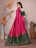 Thumbnail for Vedant Vastram Soft Litchi Silk Kanjeevaram Saree - Pink - Distacart