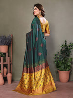 Thumbnail for Vedant Vastram Soft Litchi Silk Kanjeevaram Saree - Green - Distacart