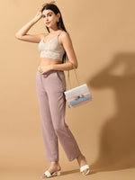 Thumbnail for Myshka Women's Lavender Straight Fit Party Trouser - Distacart