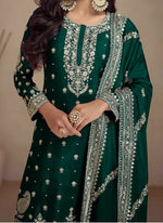 Thumbnail for elegant-green-chinon-palazzo-suit-with-dazzling-sequins-embroidery-slscc52857466b-l