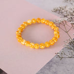 Thumbnail for NVR Men & Women Yellow Marbel Crystal Elasticated Bracelet - Distacart
