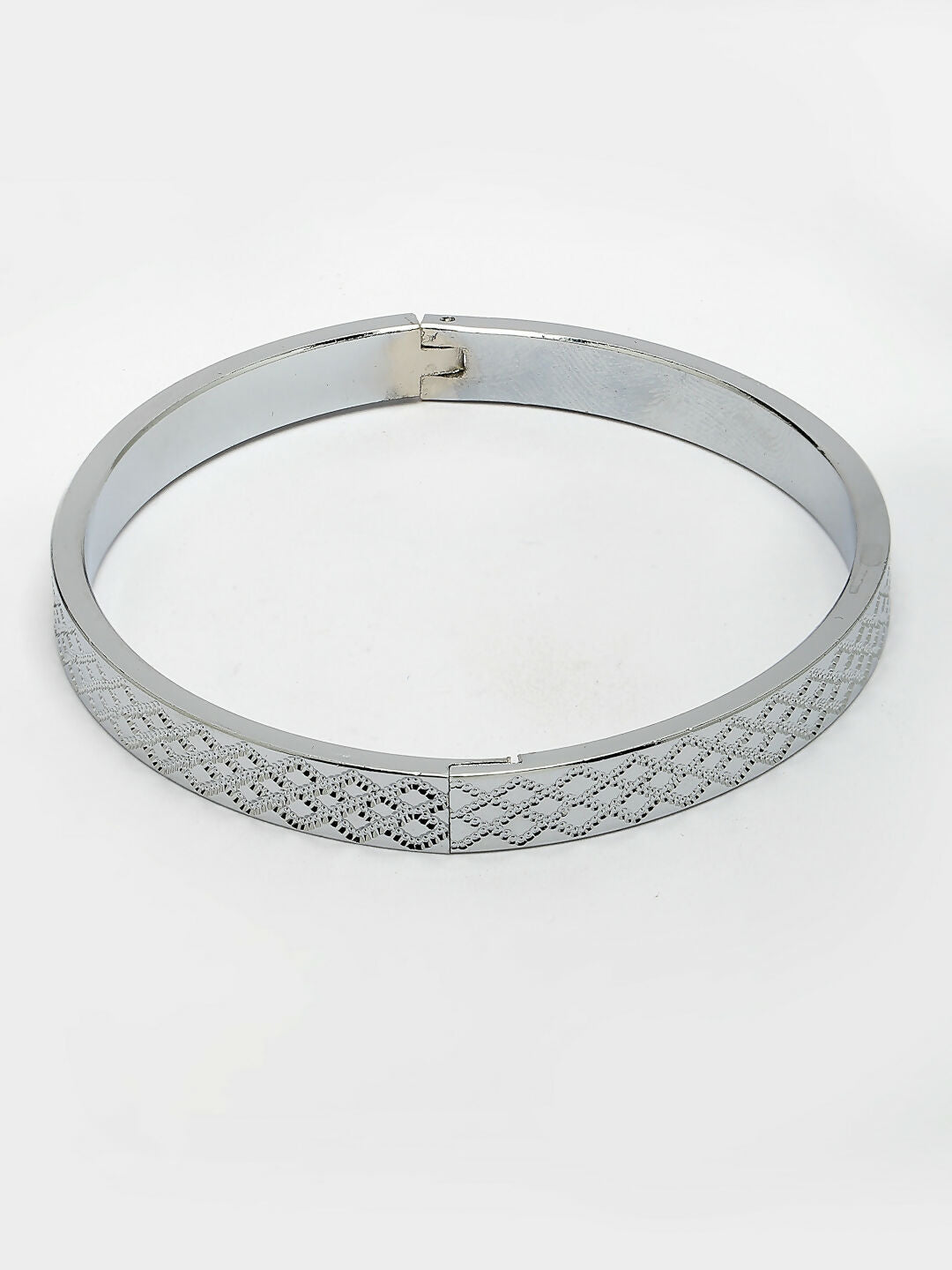 NVR Men's Silver-Plated Stainless Steel Kada Bracelet - Distacart