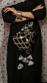 Thumbnail for NOZ2TOZ Women's Solid Rayon Kurti And Palazzo Set Woth Printed Organza Dupatta - Black - Distacart