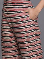 Thumbnail for NOZ2TOZ Women's Printed Knee Length Rayon Kurti And Pant Set With Dupatta - Black - Distacart