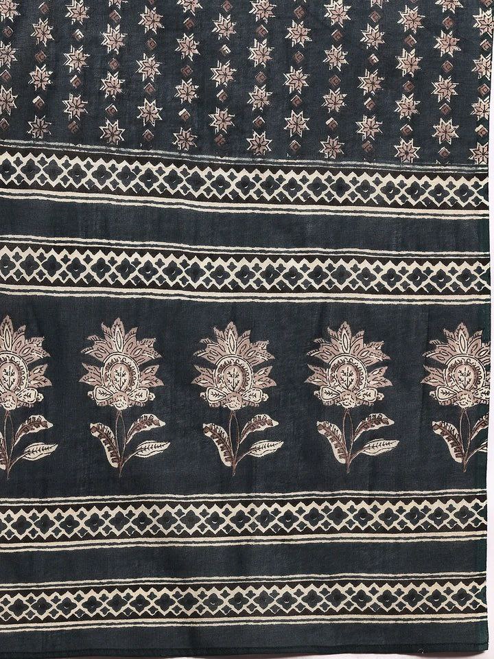 NOZ2TOZ Women Floral Printed Knee Length Rayon Kurta Set With Printed Dupatta Set - Blue - Distacart