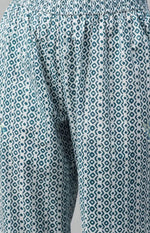 Thumbnail for NOZ2TOZ Women Floral Printed Knee Length Rayon Kurta And Pant Set With Printed Cotton Dupatta - Blue - Distacart