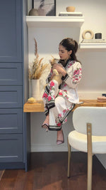 Thumbnail for NOZ2TOZ Women's Floral Printed Above Knee Length Co-Ords Set - White - Distacart