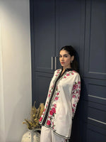 Thumbnail for NOZ2TOZ Women's Floral Printed Above Knee Length Co-Ords Set - White - Distacart