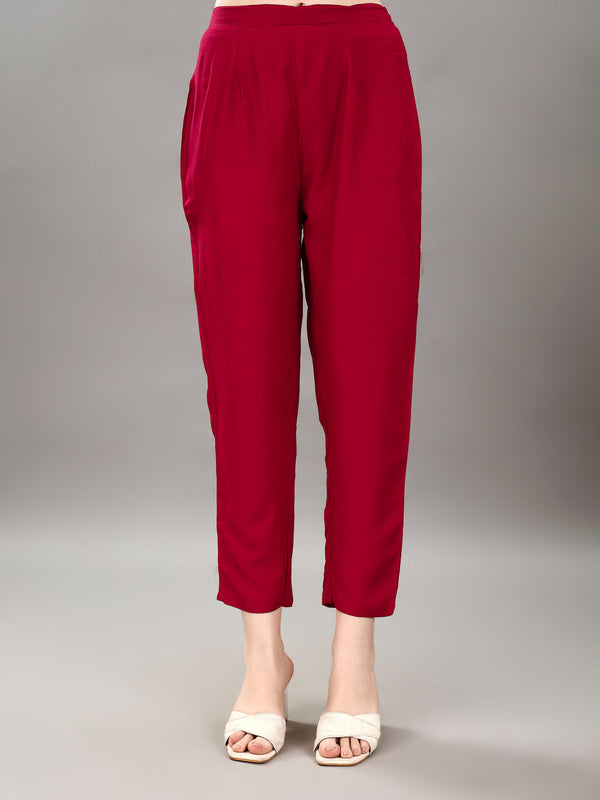 NOZ2TOZ Women's V Neck Knee Length 3/4 Sleeves Solid Rayon Co-Ords Set - Rani - Distacart