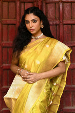 Thumbnail for Joban Fashion Yellow Pure Katan Pure Handloom Banarasi Silk Saree