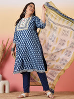 Thumbnail for Sztori Women Floral Yoke Design Regular Gotta Patti Kurta with Trousers & With Dupatta - Distacart