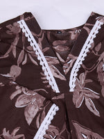 Thumbnail for Ode by House of Pataudi Floral Printed Pure Cotton Straight Kurta - Distacart