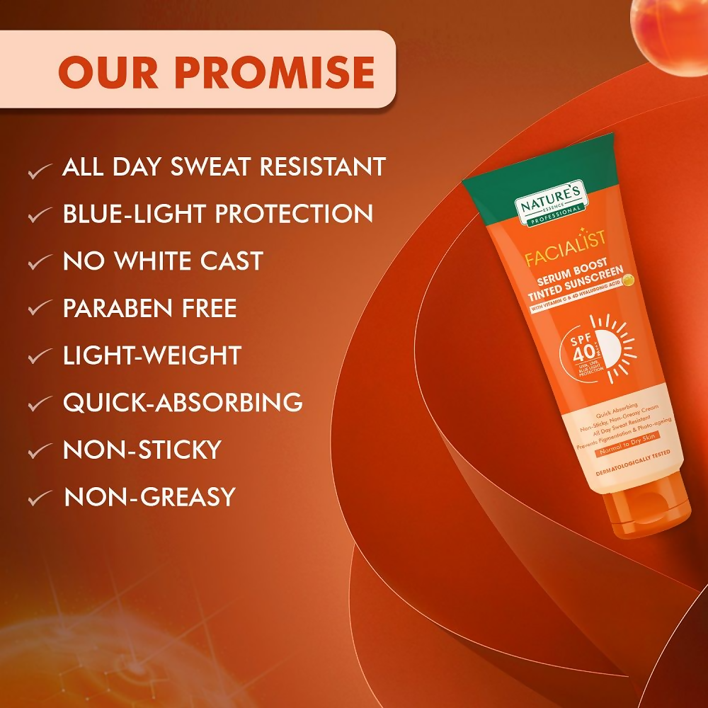 Nature's Essence Professional Serum Boost Tinted Sunscreen SPF 40 PA+++ - Distacart