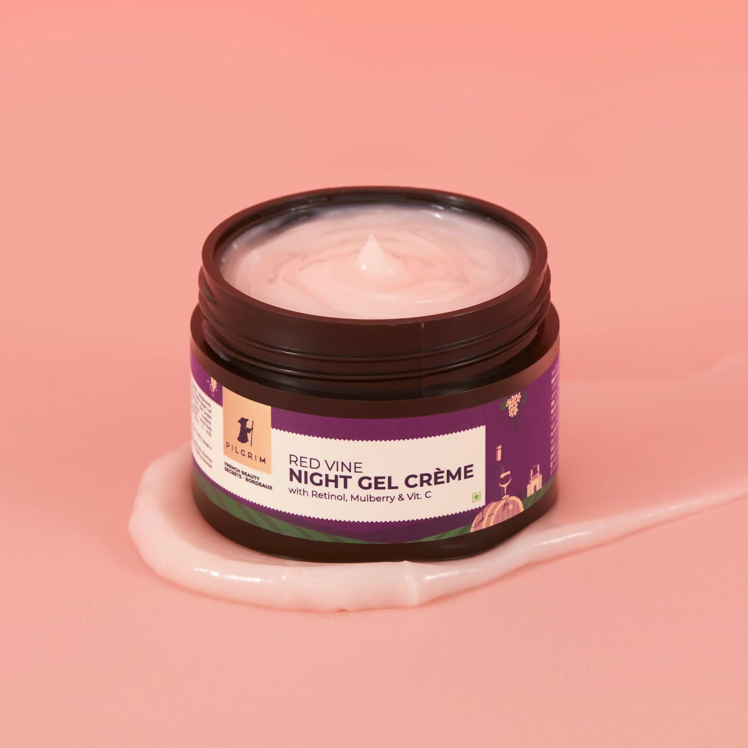 Pilgrim French Red Vine Anti Aging Night Cream with Retinol, Mulberry & Vitamin C For Glowing Skin & Skin Repair - Distacart