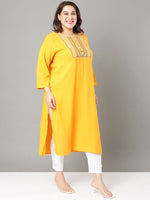 Thumbnail for Sztori Floral Embroidered Yoke Design Sequined Straight Kurta - Distacart