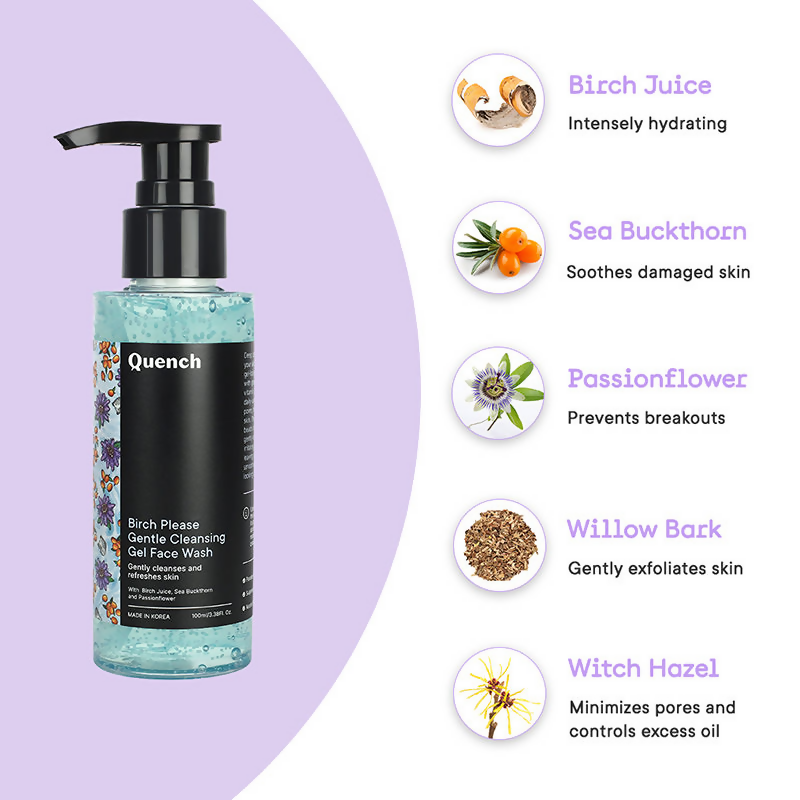 Quench Birch Please Gentle Cleansing Gel Face Wash - Distacart