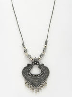 Thumbnail for NVR Women's Silver-Toned German Silver Oxidised Pendant with Chain - Distacart