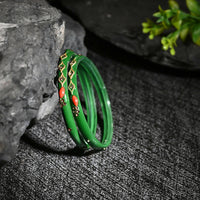 Thumbnail for Afast Designer Fancy Party Bangle/ Kada Set, Green, Glass, Pack Of 8 - Distacart