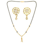 Thumbnail for AanyaCentric Gold Plated Short Mangalsutra Set with Earrings - Distacart