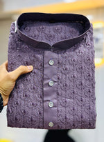 Thumbnail for Prazu Fashion Wine Rayon Embrodered Kurta With Pajama