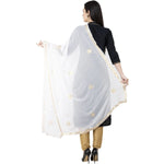Thumbnail for A R SILK Chiffon Gota Patti Fancy Dupatta White Color Dupatta or Chunni