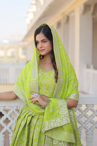 Thumbnail for Pramukh Fab Pista Embroidered Sequins Work Lehenga Choli
