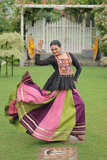 Thumbnail for Prazu Fashion Black Reyon Attractive Gota-Patti Lace Lehenga With Top For Navaratri