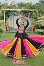 Thumbnail for Prazu Fashion Black Reyon Attractive Gota-Patti Lace Lehenga With Top For Navaratri