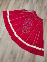 Thumbnail for Lorenvalley Fashion Pink Roman Silk with Attractive Gota-Patti Lace Lehenga Choli