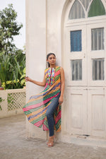 Thumbnail for Prazu Fashion Multi Georgette Kutchi Gamthi Mirror Codi Work Kurti For Navratri