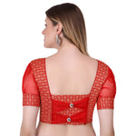 Thumbnail for Vamika Heavy Double Phase Fabric Red Balloon Sleeves Blouse - Distacart