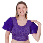 Thumbnail for Vamika Hosiery Navy Blue Butterfly Frill Sleeves Blouse - Distacart