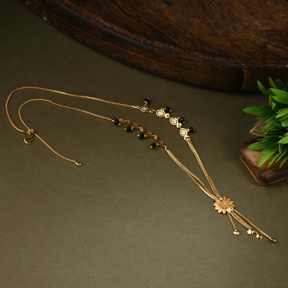AanyaCentric Gold-plated Mangalsutra & Ring Set - Distacart
