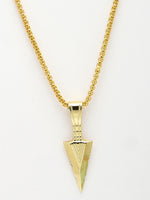 Thumbnail for NVR Men's Gold-Plated Arrow-Shaped Pendant With Chain - Distacart