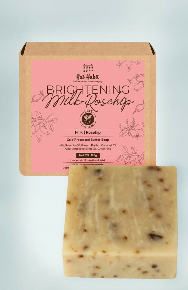 Nat Habit Cold Processed Brightening Milk-Rosehip Soap - Distacart