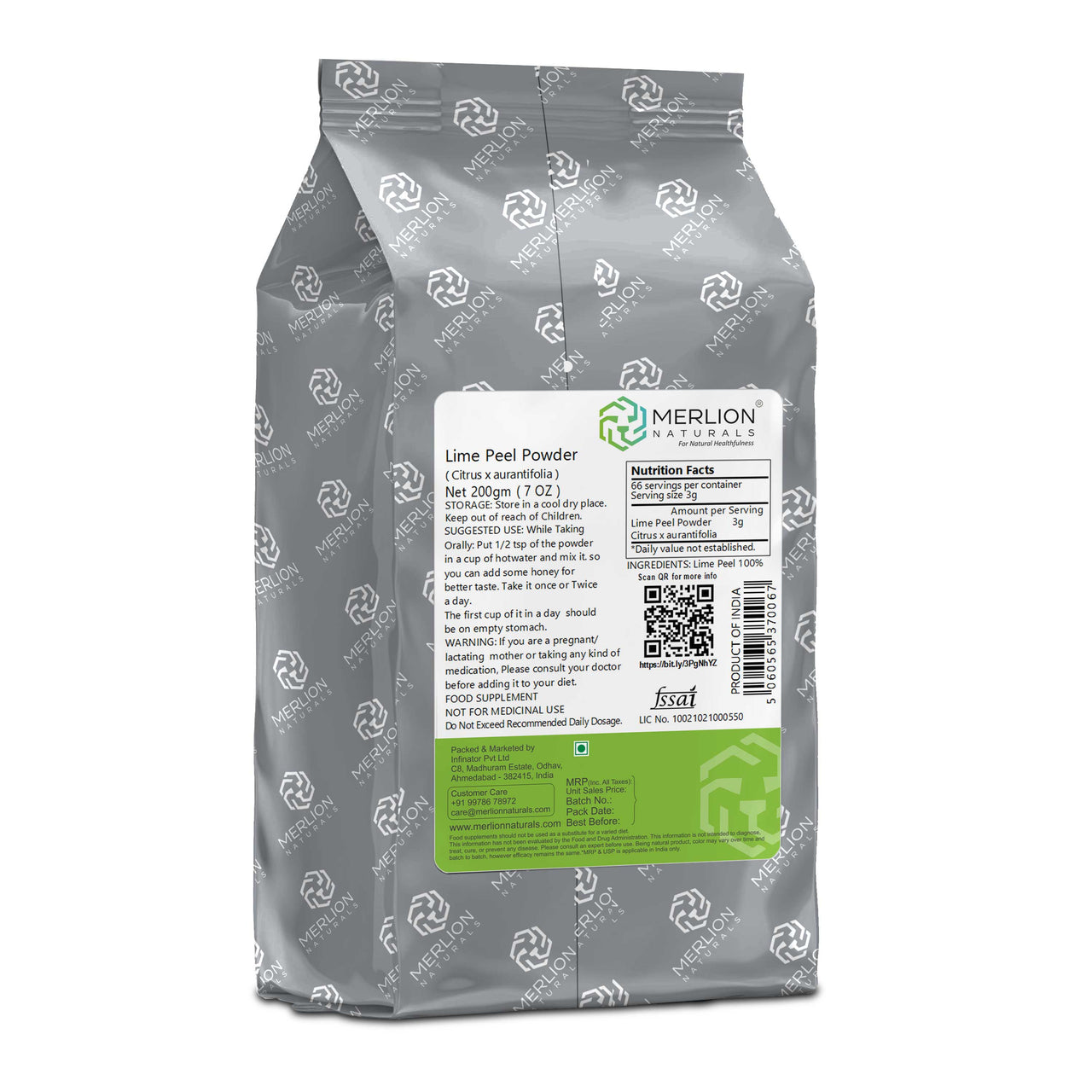 Merlion Naturals Lime Peel Powder - Distacart