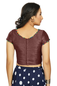 Thumbnail for Aastha Fashion Women's Brown Art Silk Designer Party Wear Readymade Blouse - Distacart
