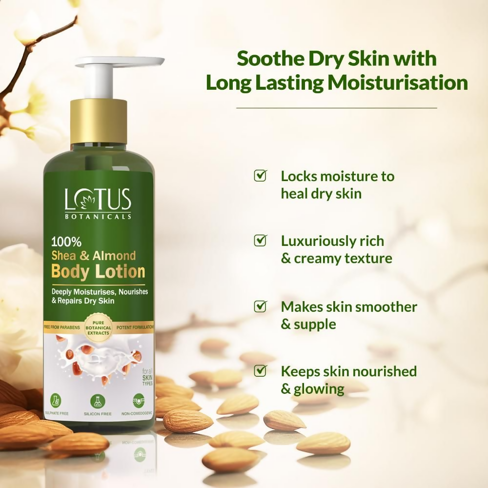 Lotus Botanicals 100% Shea & Almond Body Lotion - Distacart