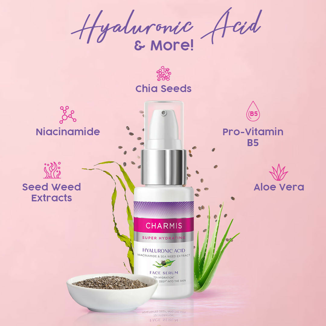 Charmis Super Hydrating Face Serum For 72h Hydration With Hyaluronic Acid - Distacart