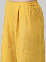 Thumbnail for Ahalyaa Women Mustard Crepe Printed Kurta Palazzo Set With Dupatta