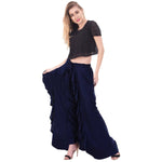 Thumbnail for Asmaani Navy Blue Color Plain Ruffle Palazzo