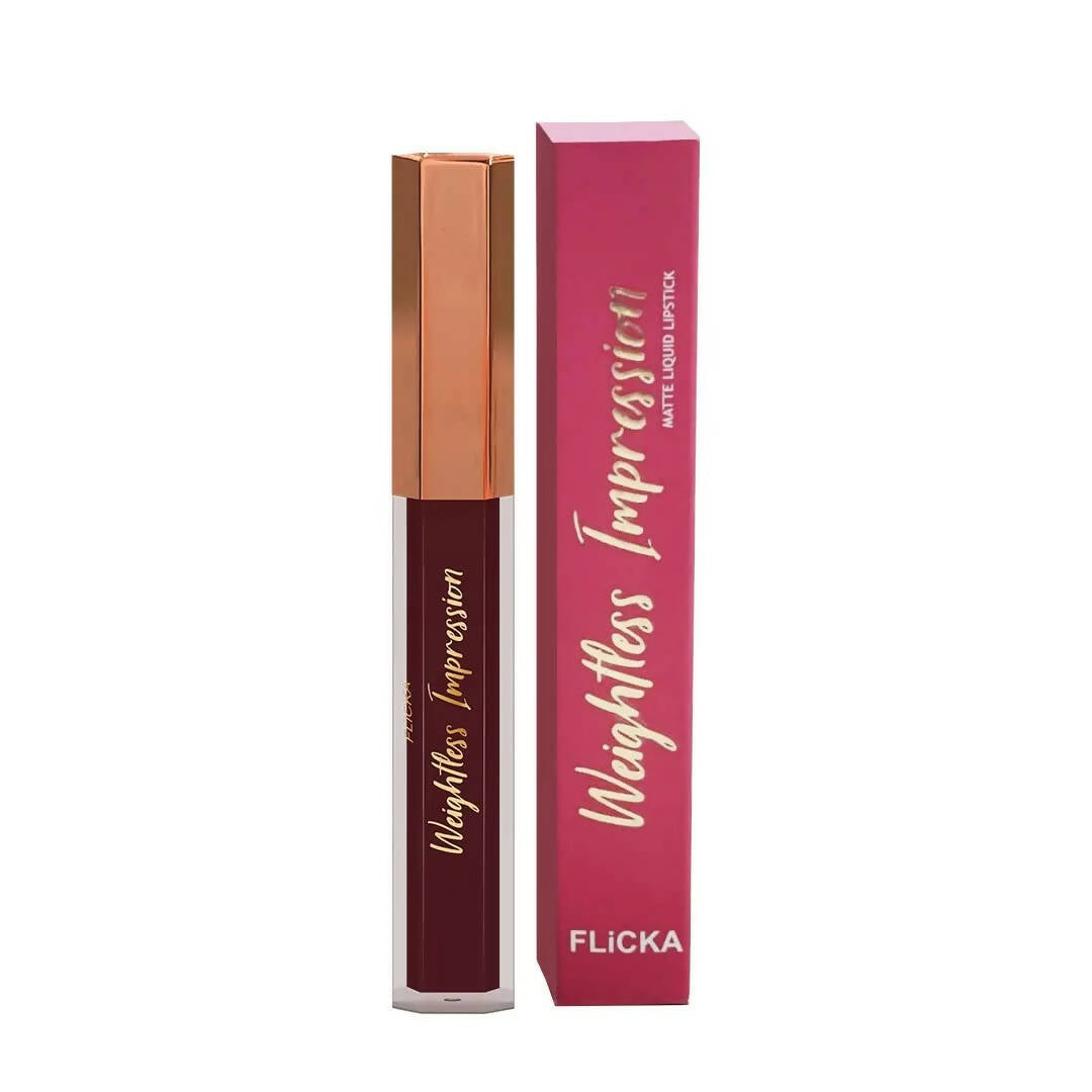 FLiCKA Weightless Impression 08 August - Maroon Matte Finish Liquid Lipstick - Limited Time Offer - Distacart