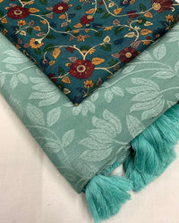 Thumbnail for Rama Jute Silk Woven Design Saree with Unstitched Blouse - A2M