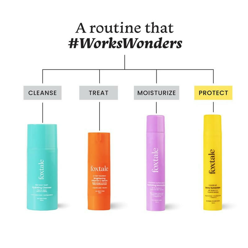 Foxtale Dewy Sunscreen SPF 70 PA++++ With Niacinamide + Provitamin B5 + Vitamin E - Anti-Tan Formula & Spot Depigmentation