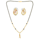 Thumbnail for AanyaCentric Gold Plated Short Mangalsutra Set with Earrings - Distacart