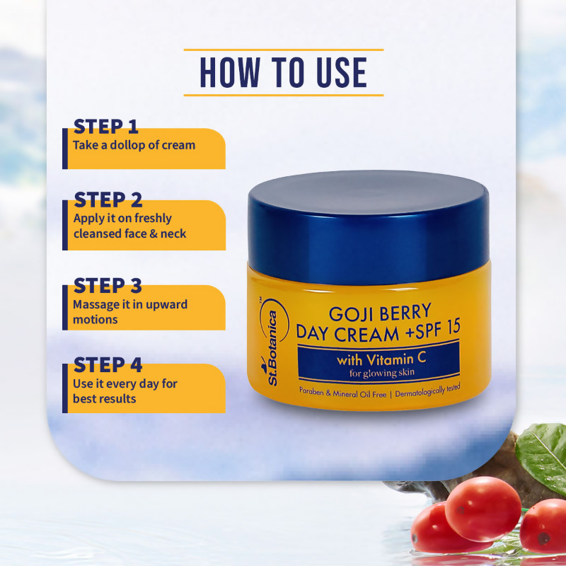 St.Botanica Goji Berry Day Cream SPF15 With Goji Berry & Vitamin C For Sun Protection - Distacart