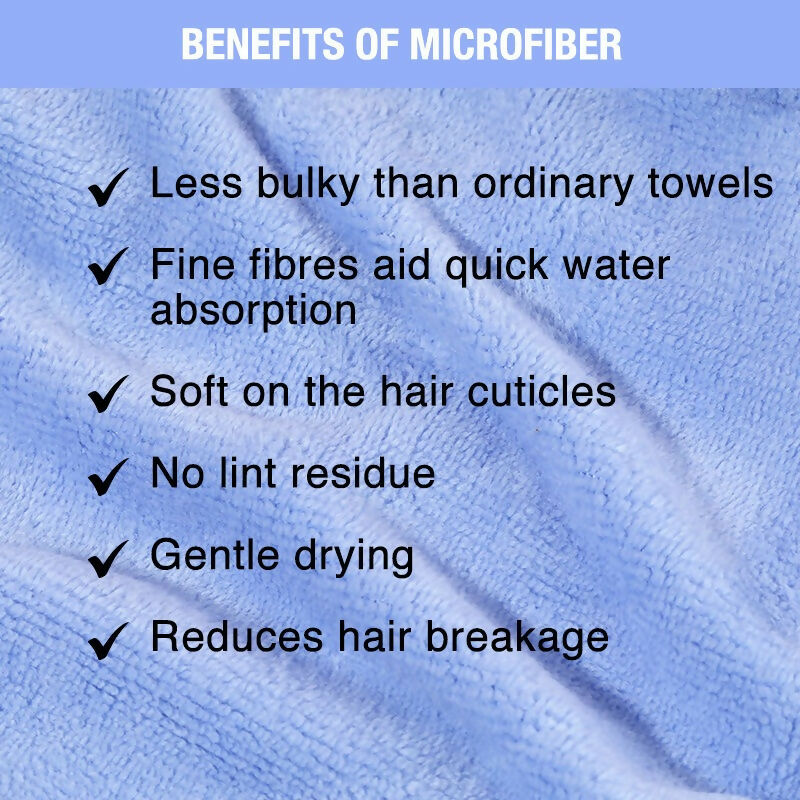 Nykaa Naturals Microfiber Hair Wrap for Frizz Free & Shiny Hair - Blue - Distacart