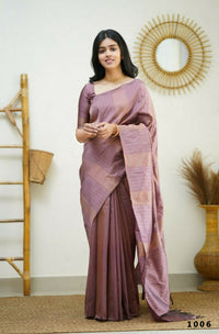 Thumbnail for Partywear Designer Light purple Banarasi Silk Fancy Saree - Starwalk - Distacart