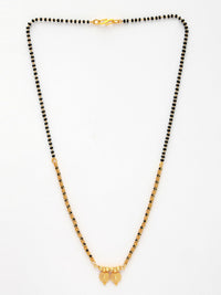 Thumbnail for NVR Women's Gold-Plated Black Beaded Mangalsutra